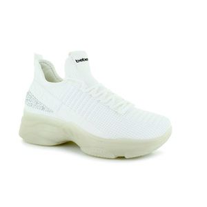 BEBE White Blinged Sneakers